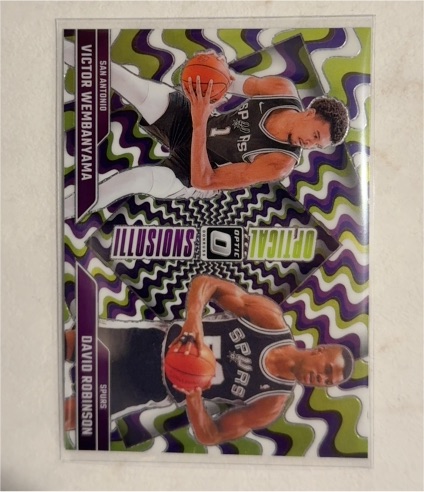 2024-25 Panini Donruss Optic Optical Illusions #5 Victor Wembanyama / David Robinson — front