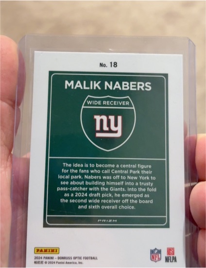 2024 Panini Donruss Optic Football #18 Malik Nabers — front