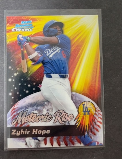 2025 Bowman Chrome #MR-19 Zyhir Hope Meteoric Rise Mojo Mega Refractor — front