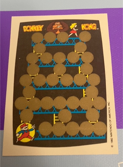 1982 Nintendo Donkey Kong Scratch-Off Game Card — front