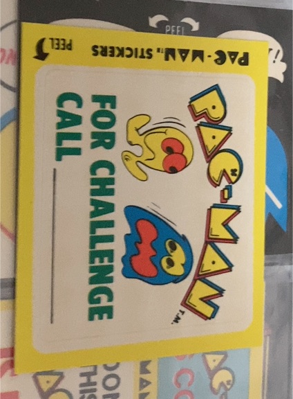 1980 Fleer Pac-Man #14 Challenge Call Sticker — front