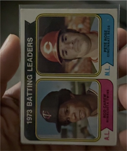 1974 Topps #201 1973 Batting Leaders (Rod Carew / Pete Rose) — front