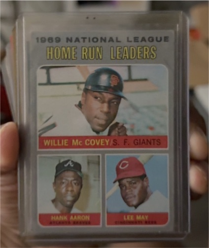 1970 Topps #65 1969 National League Home Run Leaders Willie McCovey Hank Aaron Lee May — front