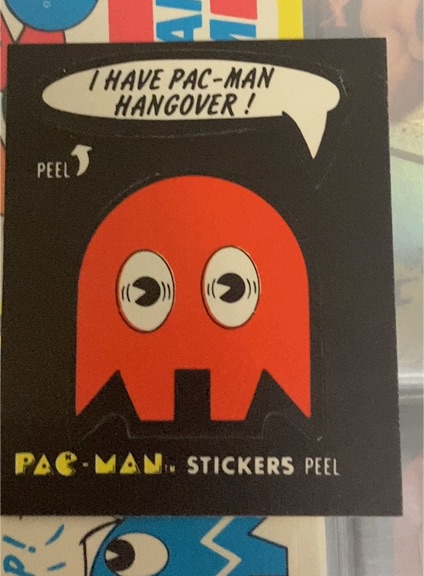 1980 Fleer Pac-Man #15 I Have Pac-Man Hangover Sticker — front