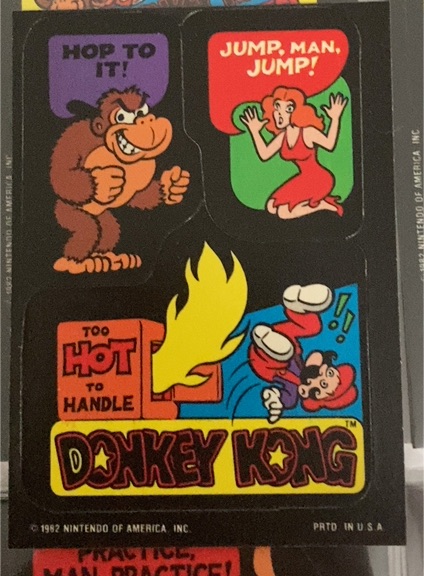 1982 Topps Donkey Kong Stickers #15 Hop to It! — front