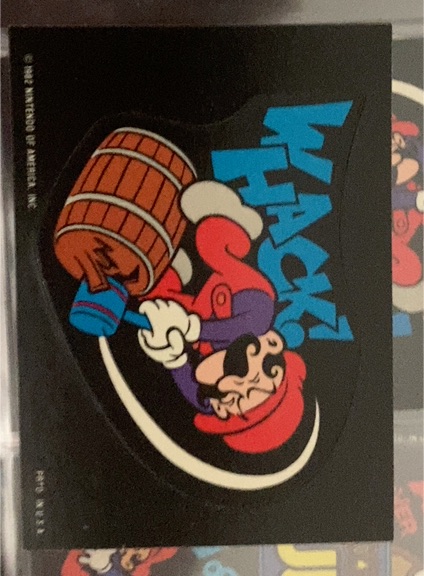 1982 Topps Nintendo Donkey Kong Whack! Sticker Mario — front