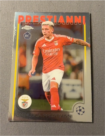 2024-25 Topps Chrome UEFA Club Competitions #36 Gianluca Prestianni RC — front