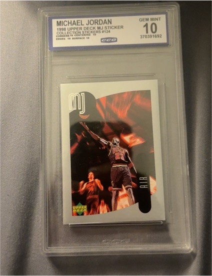 1998 Upper Deck MJ Sticker #124 Michael Jordan — front
