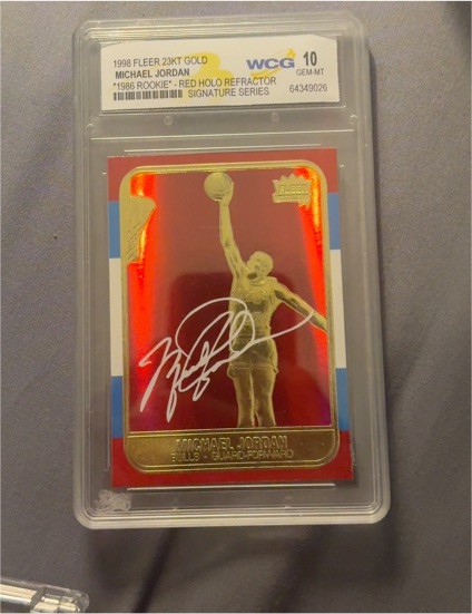 1998 Fleer 23KT Gold #1986 Rookie Michael Jordan — front