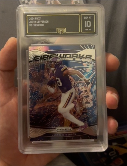 2024 Panini Prizm Fireworks #8 Justin Jefferson — front