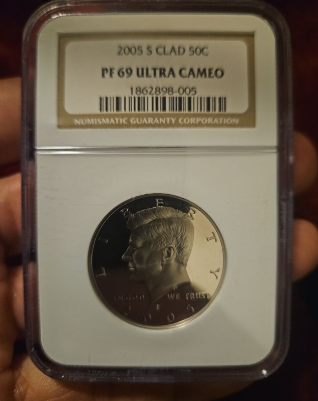 2005 S Clad 50C Kennedy Half Dollar NGC PF69 Ultra Cameo — front