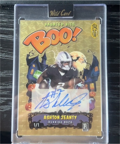 2025 Wild Card Haunted Hits Boo! #1/1 Ashton Jeanty — front