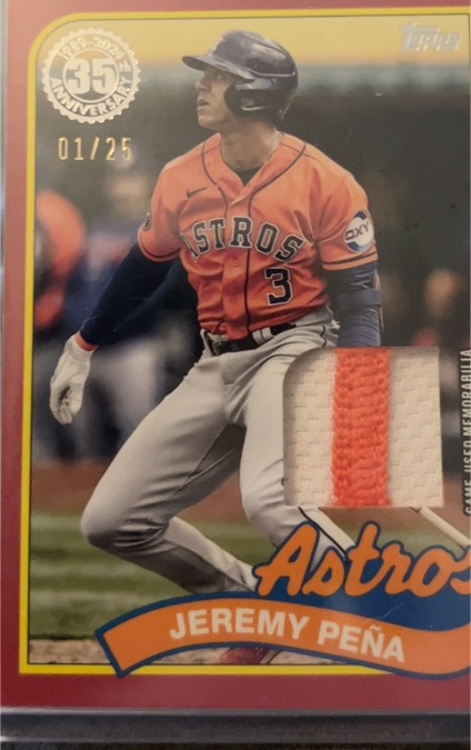 2024 Topps 1989 Jeremy Peña Patch #89BR-JP — front