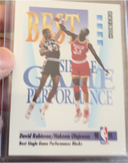 1991-92 Skybox #311 David Robinson / Hakeem Olajuwon — front