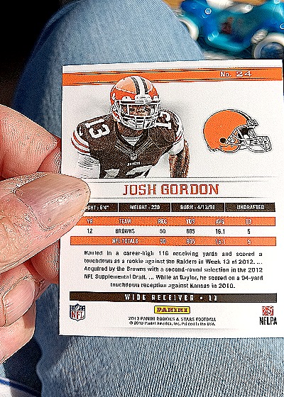 2013 Panini Rookies and Stars #24 Josh Gordon — back