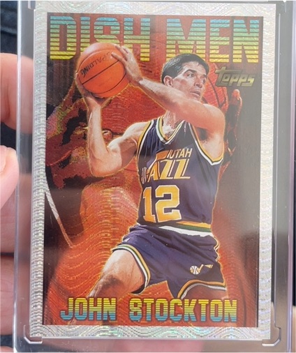 1996-97 Topps #11 John Stockton Dish Men — front