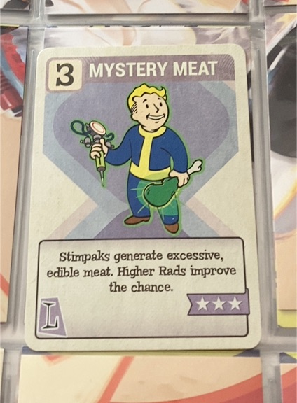 2019 Dynamite Fallout Series 2 #PC-16 Mystery Meat Perk Card — front