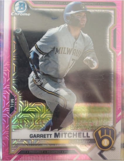 2021 Bowman Chrome #BCP-204 Garrett Mitchell — front