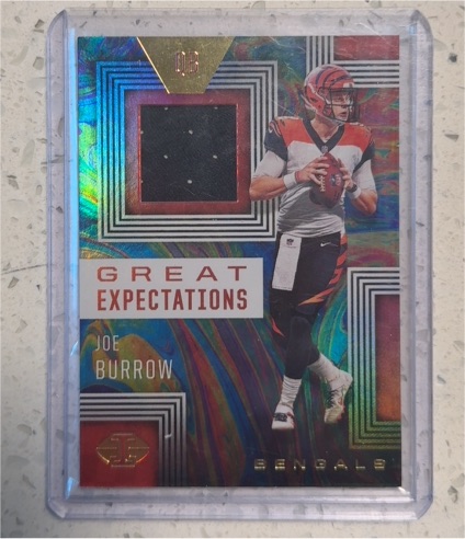 2020 Panini Illusions Great Expectations Relics #GE1 Joe Burrow — front