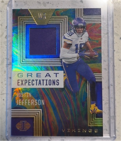 2020 Panini Illusions Great Expectations Relics #GE18 Justin Jefferson — front