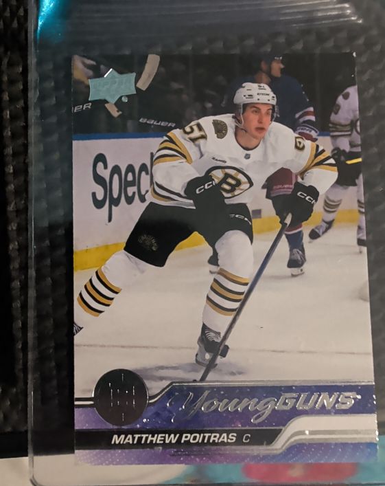 2023-24 Upper Deck #478 Matthew Poitras Young Guns Boston Bruins — front