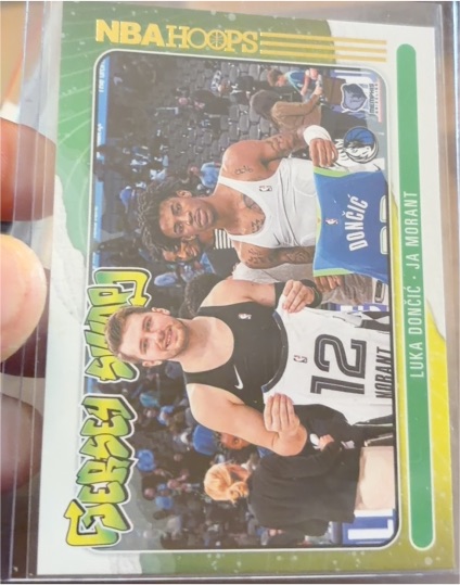 2020-21 Panini NBA Hoops #7 Luka Doncic / Ja Morant Jersey Swap — front