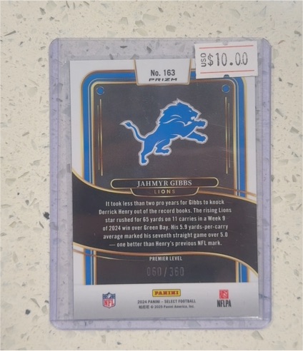 2024 Panini Select Premier Level #163 Jahmyr Gibbs — front