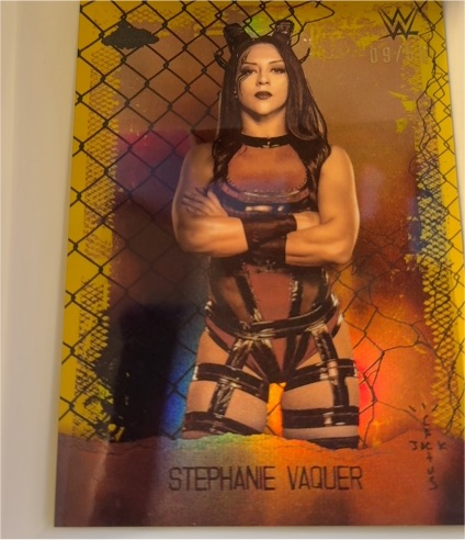 2025 Topps Chrome WWE Cactus Jack #AOK-57 Stephanie Vaquer Astro Knights Insert — front