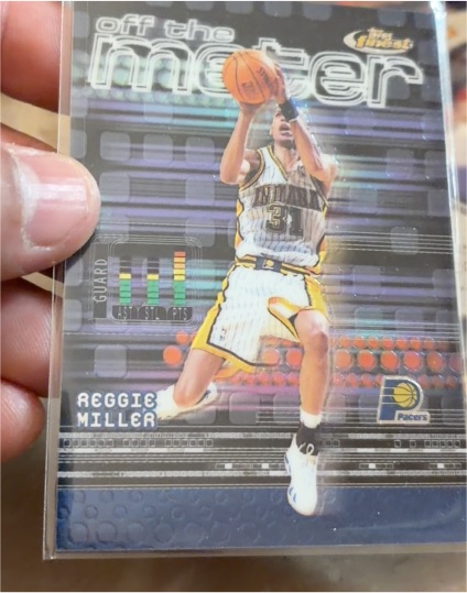 2000-01 Topps Finest #161 Reggie Miller Off The Meter — front