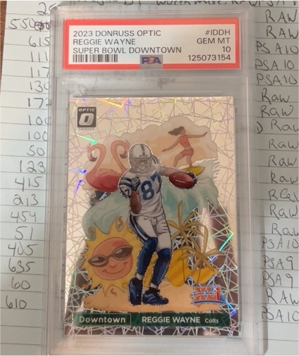 2023 Donruss Optic #IDDH Reggie Wayne Super Bowl Downtown — front