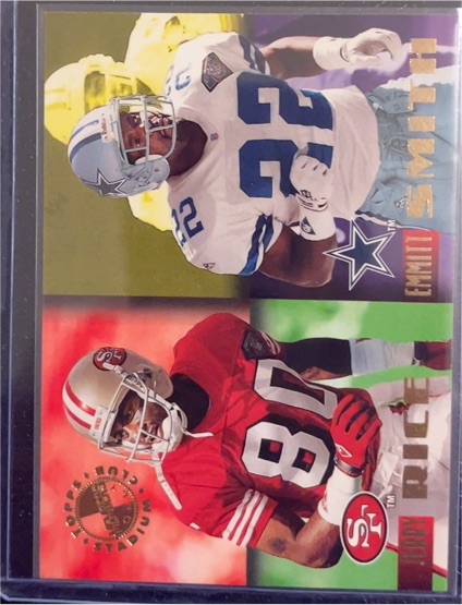 1995 Topps Stadium Club Members Only 50 #45 Jerry Rice / Emmitt Smith — front