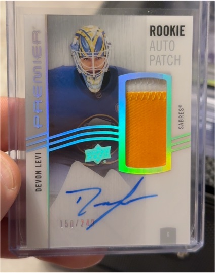 2023-24 Upper Deck Premier #AR-DL Devon Levi Rookie Auto Patch — front