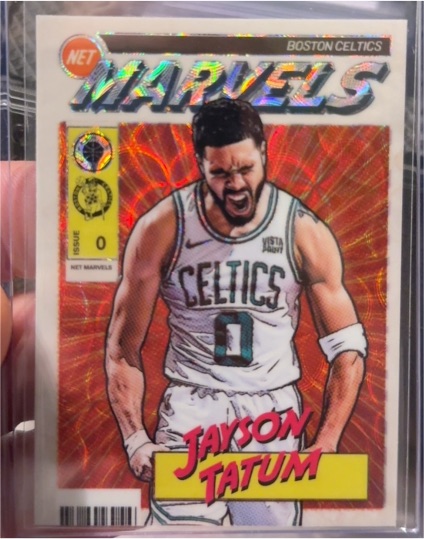 2023-24 Panini Premium Stock Net Marvels #0 Jayson Tatum — front