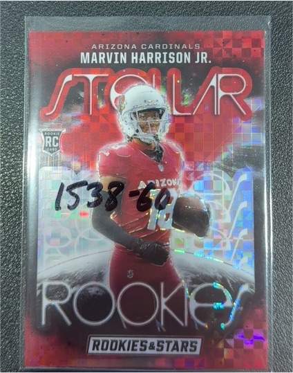2024 Panini Rookies & Stars #SR-MHJ Marvin Harrison Jr. Stellar Rookies Red Plaid Rookie — front