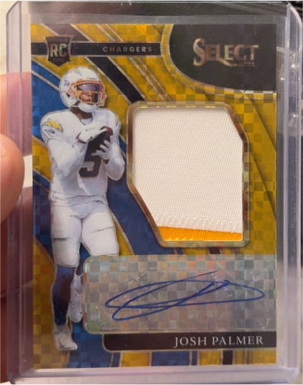2021 Panini Select #Josh Palmer Rookie Patch Auto — front