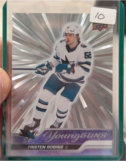 2023-24 Upper Deck #223 Tristen Robins San Jose Sharks YOUNG GUNS RC — front
