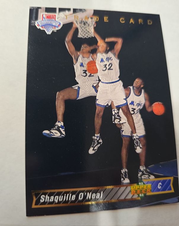 1992-93 Upper Deck #1b Shaquille O'Neal Rookie Trade Card — front