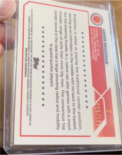 2023 Topps Chrome McDonald's All American #2 Aaron Bradshaw — front
