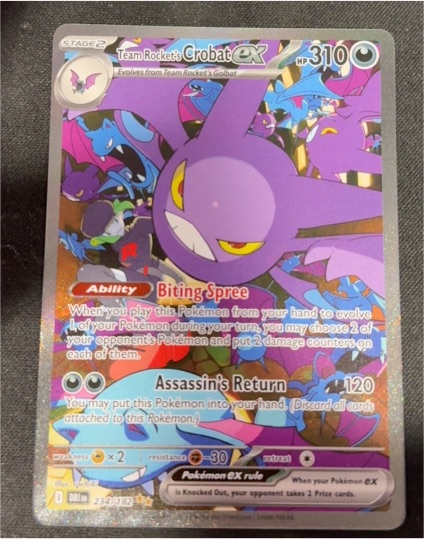 2025 Pokémon Team Rocket's Crobat ex #234/182 — front