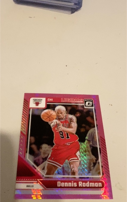 2024-25 Panini Donruss Optic #241 Dennis Rodman Pink Hyper Prizm Chicago Bulls — front