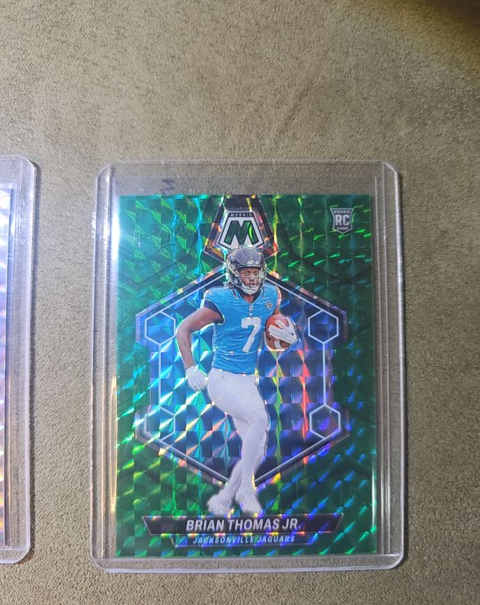 2024 Panini Mosaic #323 Brian Thomas Jr. Green Mosaic Prizm Rookie — front
