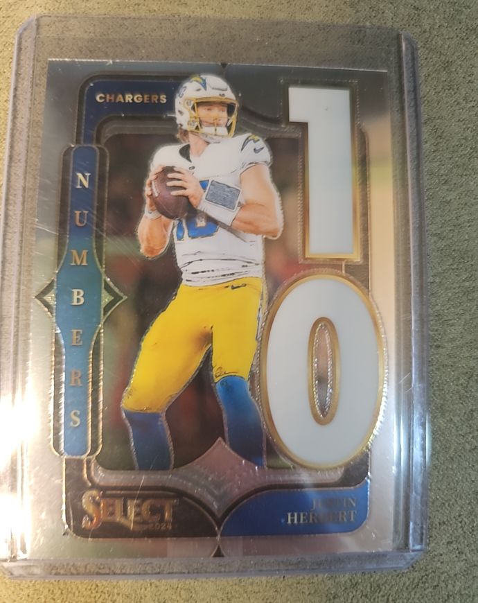 2024 Panini Select #10 Justin Herbert Select Numbers — front