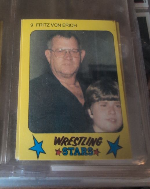 1986 Monty Gum Wrestling Stars #9 Fritz Von Erich — front