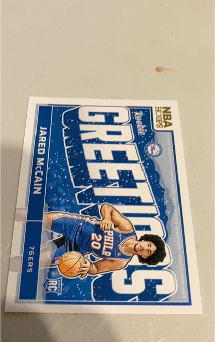 2024-25 Panini NBA Hoops #9 Jared McCain Rookie Greetings — front