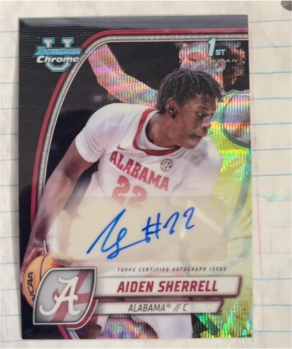 2024 Bowman Chrome University #3 Aiden Sherrell — front