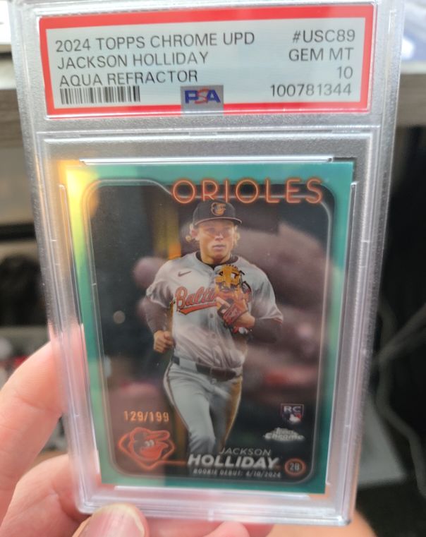 2024 Topps Chrome Update #USC89 Jackson Holliday Aqua Refractor — front