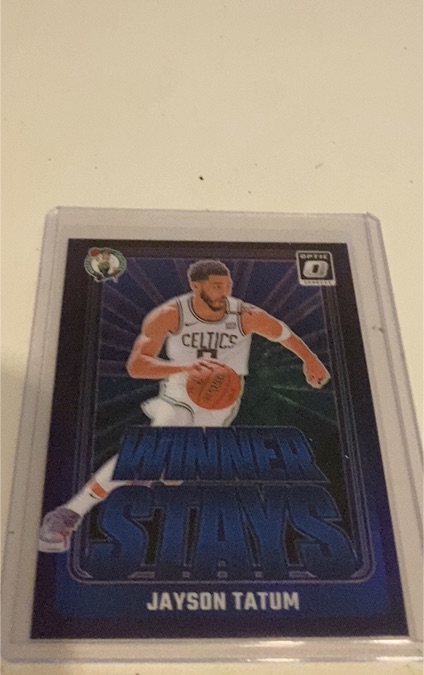 2024-25 Donruss Optic #2 Jayson Tatum Winner Stays Purple Holo Prizm — front