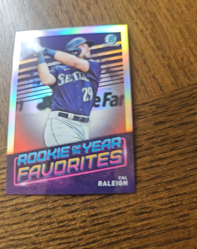 2022 Bowman Chrome #ROYF-7 Cal Raleigh Rookie of the Year Favorites — front