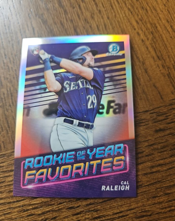 2022 Bowman Chrome Rookie of the Year Favorites #ROYF-7 Cal Raleigh — front