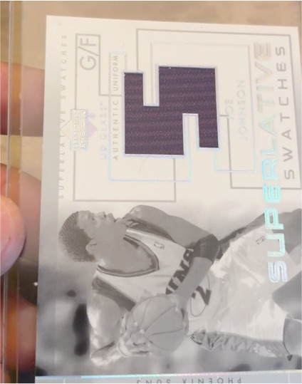 2003 Upper Deck Glass Superlative Swatches #SS-JJ Joe Johnson — front